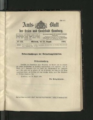 No. 134, 31. August 1904.