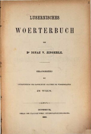 Lusernisches Woerterbuch