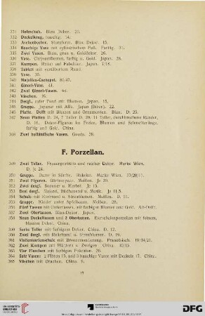 F. Porzellan (Nr. 349-387)
