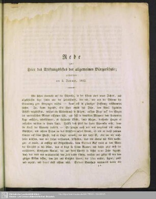 Eine Schulrede des Direktors