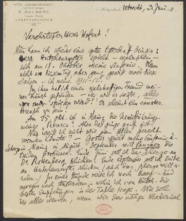 Brief an B. Schott's Söhne : 03.06.1911
