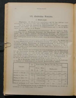 VII. Städtische Betriebe.