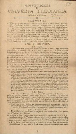 Adsertiones ex universa theologia selectae.