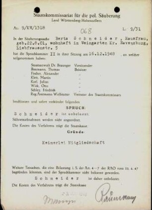 Schneider, Berta