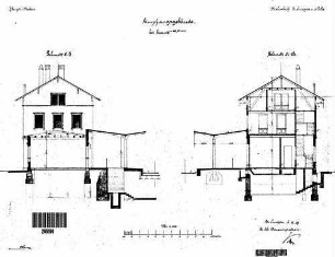 Eislingen (Fils): Empfangsgebäude Querschnitte