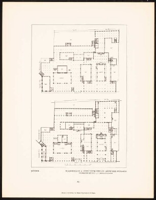 Warenhaus Wertheim, Leipziger Straße, Berlin: Grundrisse des Erd- und Obergeschosses (aus: Alfred Messel, 1912)