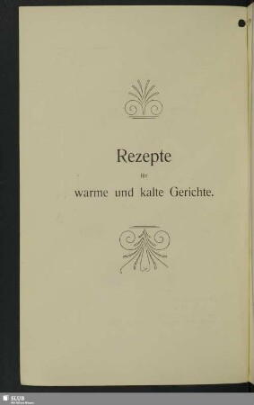 Rezepte für warme und kalte Gerichte
