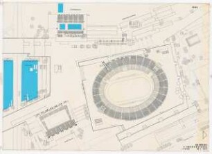 Wettbewerb für die 20. Olympischen Spiele 1972, München-Oberwiesenfeld: Lageplan, 1:500