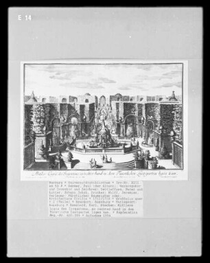 Fürstlicher Baumeister oder: Architectura Civilis — Mittlere Logia des Irrgartens, so rechter hand in dem Fürstliche Lustgarten ligen kan.