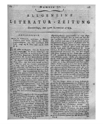 Reinhold, Karl Leonhard: Versuch einer neuen Theorie des menschlichen Vorstellungsvermögens / von Karl Leonhard Reinhold. - Prag [u.a.] : Widtmann & Mauke, 1789