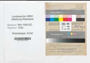 Entnazifizierung Ernst Kirschsieper, geb. 03.02.1895 (Apotheker)