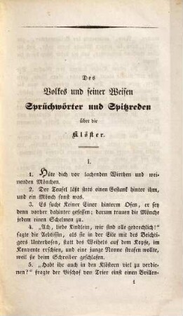 Klosterspiegel in Sprichwörtern, Spitzreden, Anekdoten und Kanzelstücken