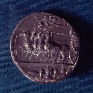 Tübingen, Tüb.253. Dekadrachmon Silber, nach 413 v. Chr. Quadriga des Euainetos, unsigniert, Syrakus