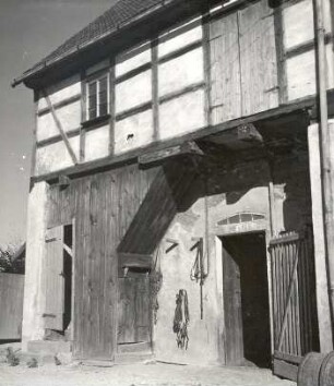 Wirtschaftsgebäude in Caseritz : Bauwesen - Wirtschaftsgebäude und Gehöfte. Ort: Kozarcy / Caseritz. Fachwerkgebäude mit Pferdestall. Wohnhaus aus dem Jahre 1795