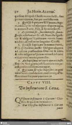 Caput VIII. De Institutione S. Coenae