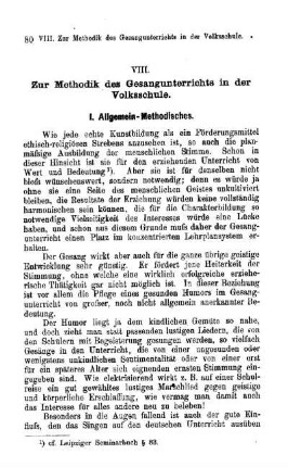 Zur Methodik des Gesangunterricht in der Volksschule