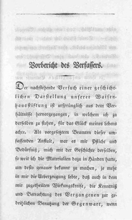 Vorbericht des Verfassers.