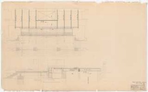 Preußischer Landtag, Berlin Umbau zum »Haus der Flieger«: Saal, Bühne: Grundriss, Schnitt 1:10, 1:20
