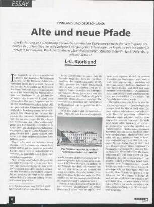 Finnland und Deutschland: Alte und neue Pfade