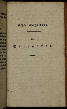 Elfte Abtheilung. Von Getränken.