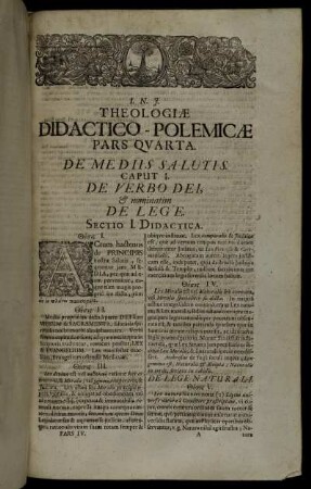 Pars Quarta. De Mediis Salutis.