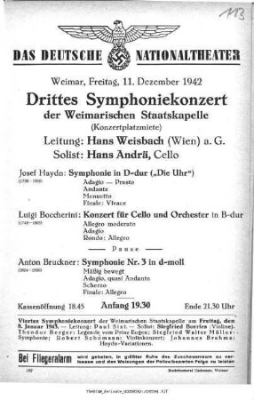Drittes Symphoniekonzert