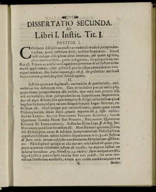 Dissertatio Secunda.
