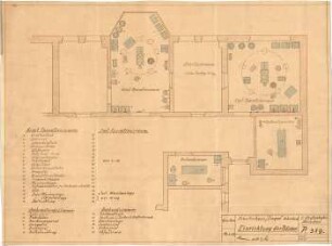 Billing, Hermann; Singen; Krankenhaus - Asept. Operationsraum, Sept. Operationsraum, Vorbereitungszimmer, Verbandszimmer (Teilgrundriss)