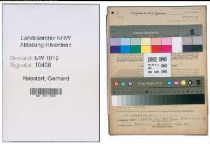 Entnazifizierung Gerhard Haastert , geb. 12.01.1922 (Landwirt)