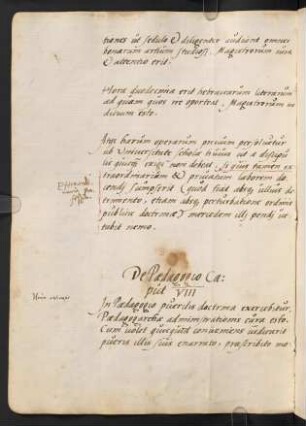 VIII. De Paedagogio.