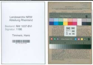 Entnazifizierung Hans Timmers , geb. 10.02.1905 (Geschaeftsfuehrer)