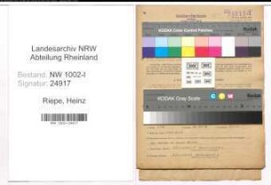 Entnazifizierung Heinz Riepe, geb. 19.12.1917 (Kaufm.Angest.)