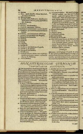 Monasteriologiae germaniae provinciarum auctarium