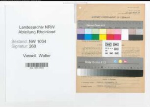 Entnazifizierung Walter Vassoll , geb. 07.06.1891 (Hauptmann)