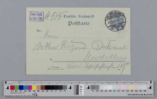 Postkarte an Richard Dehmel