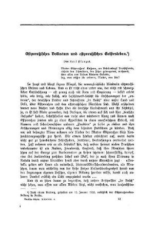 Ostpreußisches Volkstum und ostpreußisches Geistesleben