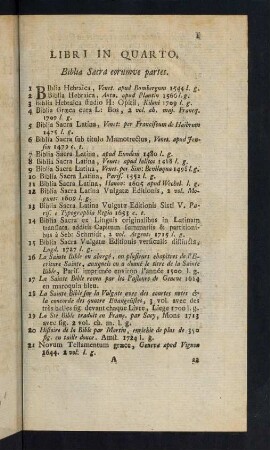 1-366, Libri in Quarto