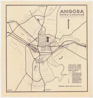 Gesamtbebauungsplan Ankara: Verkehrs- und Flächennutzungsplan, erste Fassung, 1:20 000
