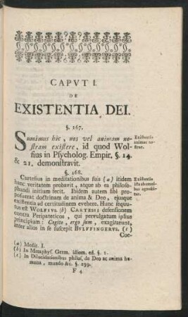 Caput I. De Existentia Dei.