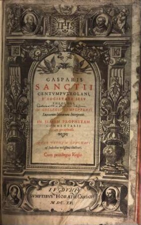Gasparis Sanctii In Isaiam prophetam commentarii : cum paraphrasi ; Latine