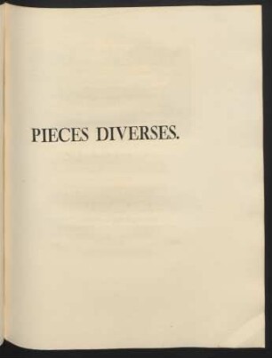 Pieces Diverses.