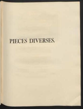 Pieces Diverses.
