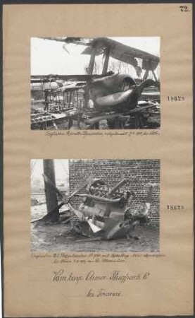Englischer "BE"-Doppeldecker Nr. 7061 mit "Rolls Royce"-Motor, abgeschossen bei Henin von Leutnant ALLMENSÖDER