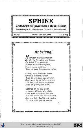 Nr. 4/5, Jan.-Feb. 1920