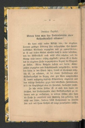 Zweites Kapitel. Woran kann man das Vorhandensein einer Geisteskrankheit erkennen?