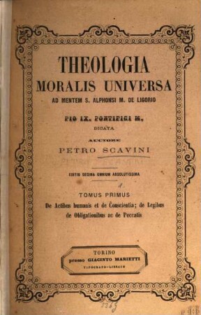 Theologia moralis universa. 1,1