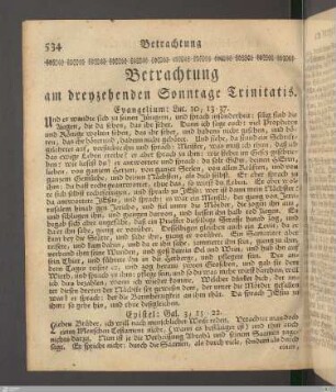 Betrachtung am dreyzehenden Sonntage Trinitatis.