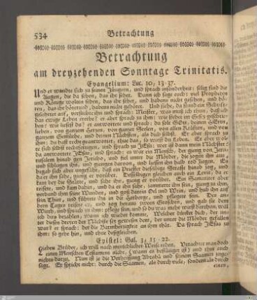 Betrachtung am dreyzehenden Sonntage Trinitatis.