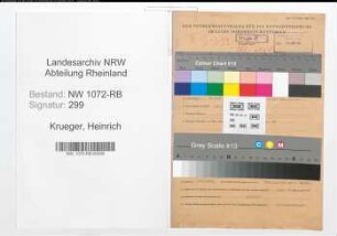 Entnazifizierung Heinrich Krueger , geb. 22.02.1908 (Spediteur)