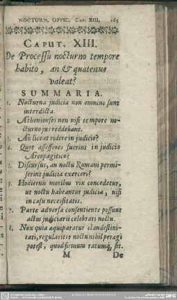 Caput. XIII. De Processu nocturno tempore habito, an & quatenus valeat?